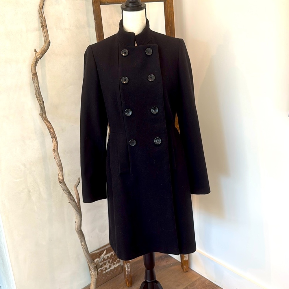 Banana Republic Black Double-Breasted Trench Coat